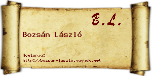 Bozsán László névjegykártya