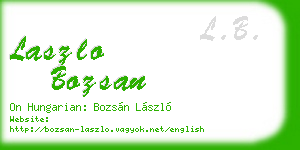 laszlo bozsan business card