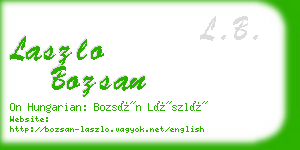 laszlo bozsan business card